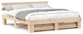 vidaXL Σκελετός Κρεβατιού Καφέ 180 x 200 εκ. Μασίφ ξύλο πεύκου