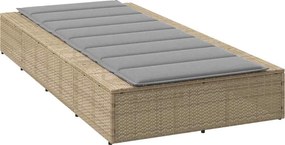 vidaXL Ξαπλώστρα με αιωρούμενο μαξιλάρι Μπεζ Poly Rattan