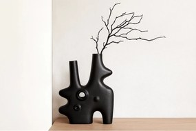 Βάζο Home ESPRIT Μαύρο Αλουμίνιο Αφηρημένο Σύγχρονη 30 x 5 x 40 cm