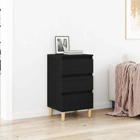 vidaXL Κομοδίνο Μαύρο Δρυς 40x35x70 εκ. Επεξεργασμένο Ξύλο