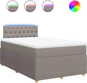 vidaXL Κρεβάτι Boxspring με Στρώμα Taupe 120x200 εκ. Υφασμάτινο