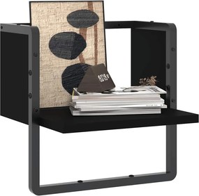 vidaXL Ράφι Τοίχου με Μπάρα Μαύρο 30 x 25 x 30 εκ.