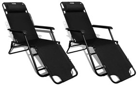 vidaXL Καρέκλα Κήπου Μαύρο ύφασμα