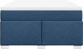 vidaXL Κρεβάτι Boxspring με Στρώμα Μπλε 140x190 εκ. Υφασμάτινο