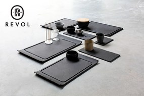 BASALT "MATT SLATE" BURGER PLATE CURVED EDGES 33 33X20X2CM | Συσκευασία 3 τμχ