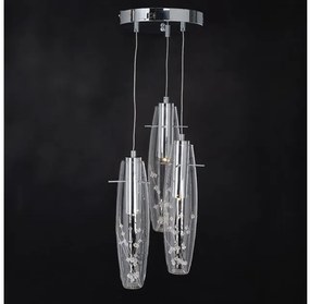 Κρεμαστό Φωτιστικό Οροφής 3xLED 3W Ασημί Φ30cm Κρύσταλλο Vani VANI309LEDP Aca-VANI309LEDP-Ασημί VANI309LEDP