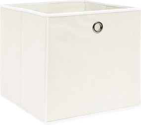 vidaXL Κουτιά Αποθήκευσης 4 τεμ. Λευκά 32 x 32 x 32 εκ. Υφασμάτινα