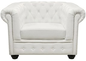 Πολυθρόνα T.Chesterfield Hm3011.02 Λευκό Μάτ 110x90x73 cm Τεχνόδερμα