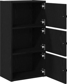 vidaXL Βιβλιοθήκη Μαύρη Δρυς 40x24x77 εκ. Κατασκευασμένο ξύλο