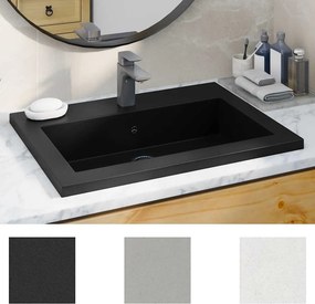 vidaXL Νιπτήρας Μαύρος 600 x 450 x 120 χιλ. Γρανιτένιος