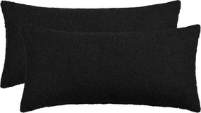 vidaXL Κάλυμμα Μαξιλαριού 2 pcs HEERLEN Μαύρο 40 x 80 cm Μπουκλέ
