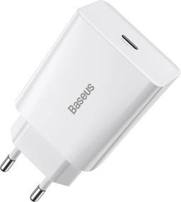 Ładowarka sieciowa Baseus Speed Mini Quick Charger, USB-C, PD, 3A, 20W (biała)