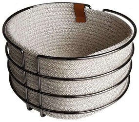 Καλάθι Ψωμιού ROB117 Φ21x10cm White Espiel Metal, Fabric