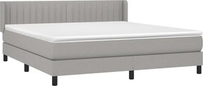 vidaXL Κρεβάτι Boxspring με Στρώμα Αν. Πράσινο 160x200εκ Υφασμάτινο