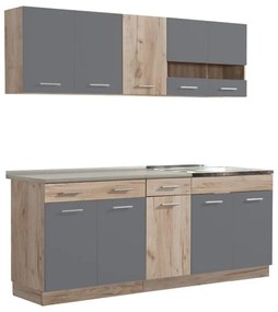 Kitchen Composition Dalila 200 Grey Oak - Grey 200*51,5*206,5 cm