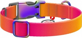 Nylon collar with QR code for Waudog gradient dog, orange , size XL