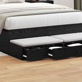 vidaXL Κομοδίνα Μαύρα 120x36.5x16.5 εκ Επεξεργασμένο Ξύλο