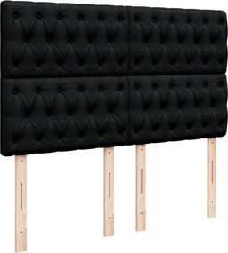 vidaXL Κρεβάτι Boxspring με Στρώμα Μαύρο 160x200 εκ. Υφασμάτινο