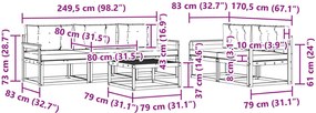 vidaXL Σειρά Καναπέ Εξωτερικού με μαξιλάρι 6 pcs Λευκό και Μπεζ