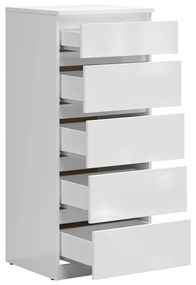 Σιφονιέρα Boston DR115, Άσπρο, Με συρτάρια, Αριθμός συρταριών: 5, 115x50x45cm | Epipla1.gr
