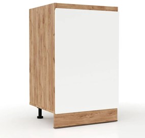 Επιδαπέδιο ντουλάπι κουζίνας Soft Λευκό με βελανιδιά Διαστάσεις 50x46,5x81,5εκ - SO-SD50