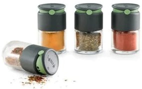 Βαζάκια Μπαχαρικών (Σετ 4Τμχ) 883309 80ml Anthracite-Green Lékué Γυαλί
