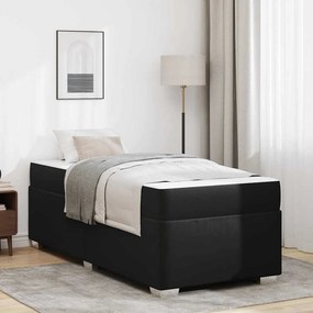 vidaXL Σκελετός Κρεβατιού με στρώμα Μαύρο 90 x 190 cm ύφασμα