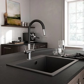 Ferro Filtrata Black BFT41B - Εύκαμπτη Μπαταρία Κουζίνας 3 οδών