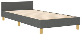 vidaXL Κρεβάτι Σκελετός Σκούρο Γκρι 90x190 εκ. Ύφασμα