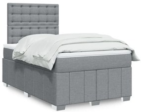 ΚΡΕΒΑΤΙ BOXSPRING ΜΕ ΣΤΡΩΜΑ ΑΝΟΙΧΤΟ ΓΚΡΙ 120X200 ΕΚ. ΥΦΑΣΜΑΤΙΝΟ 3291649