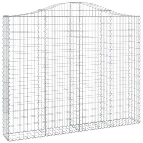 vidaXL Συρματοκιβώτια Τοξωτά 2 τεμ. 200x30x160/180 εκ. Γαλβαν. Ατσάλι