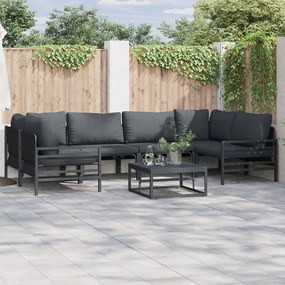 vidaXL Σετ Καναπέ Κήπου 6 pcs Ανθρακί Ατσάλι