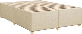 vidaXL Σκελετός Κρεβατιού Χωρίς Στρώμα Κρεμ 140x190 εκ. Υφασμάτινο