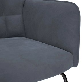 vidaXL Πολυθρόνα Κουνιστή Σκούρο Γκρι Βελούδινη