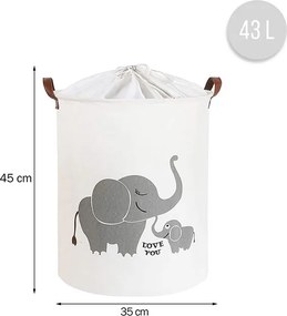 Καλάθι Αποθήκευσης (Φ35x45) Sipo 43lt Ελεφαντάκι SIP-BT015