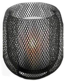 Φανάρι Mesh 153005 20,3x18cm Black Philippi Ατσάλι,Γυαλί