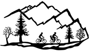 Διακοσμητικό Τοίχου Mountain Bike 891TNL1930 100x60cm Black Wallity Μέταλλο