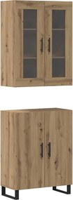 vidaXL Highboard 2 pcs artisan δρυς 69,5 x 34 x 180 εκ.