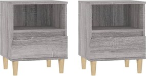 vidaXL Κομοδίνα 2 Τεμ. Γκρι Sonoma 40x35x50 εκ.