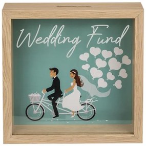 Κουμπαράς - κορνίζα ξύλινος Wedding Fund Υ20x20x5εκ. τμχ.