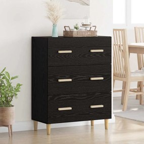 vidaXL Πλαϊνό γραφείο Μαύρη δρυς 34 x 69.5 x 90 εκ Επεξεργασμένο ξύλο