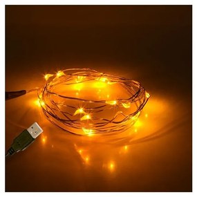 Διακοσμητική Γιρλάντα 2m 20 LED USB 1.2W 1600K Χάλκινο 79710 Globostar 79710 Χάλκινο