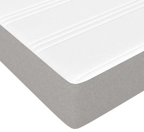 Κρεβάτι Boxspring με Στρώμα Ανοιχτό Γκρι 140x200 εκ. Υφασμάτινο - Γκρι