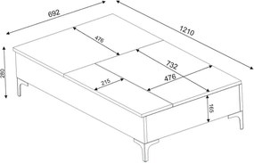 Coffee Table Esinti - Walnut Walnut