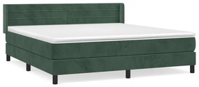 ΚΡΕΒΑΤΙ BOXSPRING ΜΕ ΣΤΡΩΜΑ ΣΚΟΥΡΟ ΠΡΑΣΙΝΟ 160X200ΕΚ. ΒΕΛΟΥΔΙΝΟ 3131030