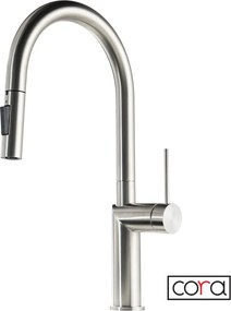 Cora 63630 Inox - Μπαταρία Κουζίνας με Ντους