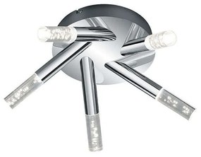 Φωτιστικό Οροφής-Πλαφονιέρα Led Bolsa 5x310Lm 16x41cm Chrome-Clear 682410506 Trio Lighting Metal,Acrylic