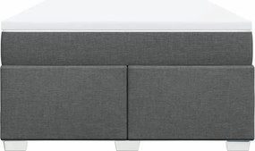 vidaXL Κρεβάτι Boxspring με Στρώμα Σκούρο Γκρι 140x200 εκ Υφασμάτινο