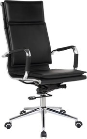 BF3600 Πολυθρόνα Διευθυντή Μέταλλο Βάση Χρώμιο, PU Μαύρο   1τμχ