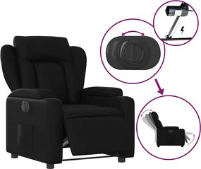 vidaXL Πολυθρόνα Ανακλινόμενη Ηλεκτρική Μαύρη από Συνθετικό Δέρμα